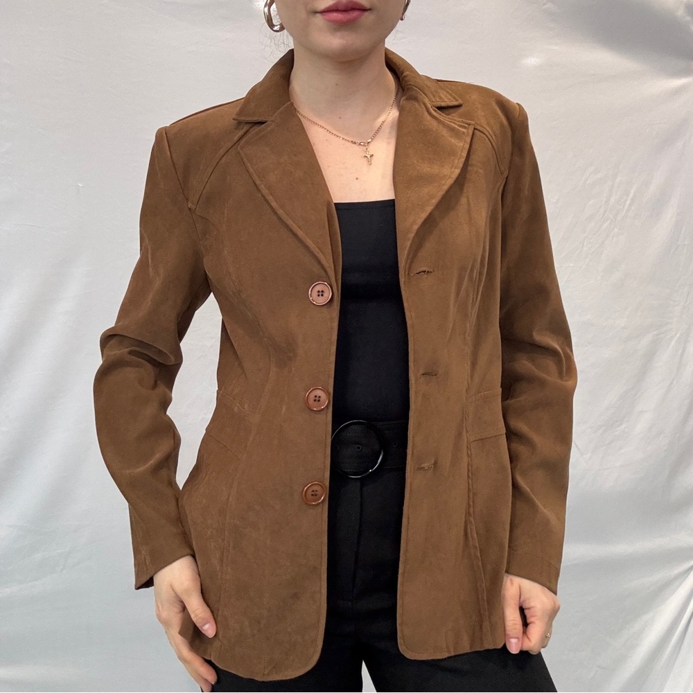 Brown light Blazer with bottom closure